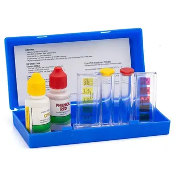 

1set Swimming Pool Special Test Kit Accessories PH Liquid Inspection Quality Box Water Component Test Water Chlorine K6Y9