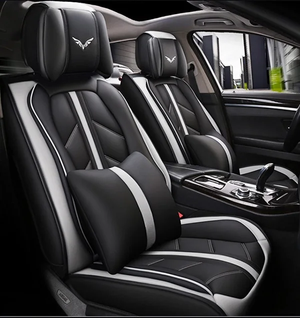 Black white pillow Flash Mat кожаные чехлы для сидений автомобиля MG все модели GT MG5 MG6 MG7 mg3 SW МГТФ TF ZR ZT-тонный автомобиль аксессуары для стайлинга автомобилей ковры - Название цвета: Black white pillow