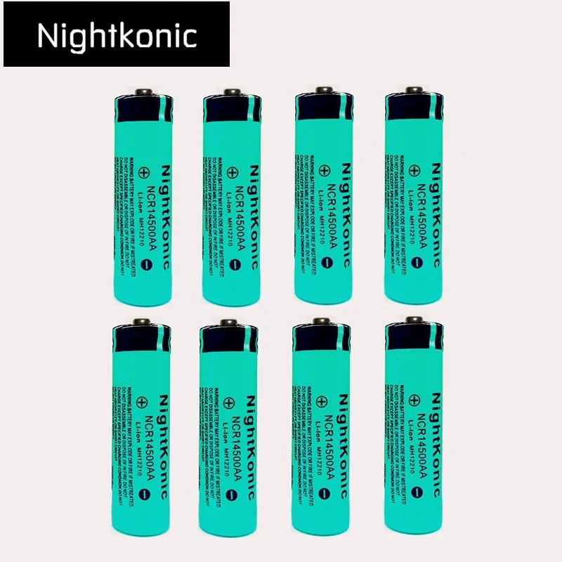 8 pcs 14500 battery Высокое качество Nightkonic 14500 аккумуляторная батарея 3,7 V литий-ионная батарея для фонарика - Цвет: 8 pcs 14500 battery