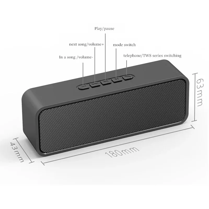 TWS 10H динамик s+ микрофон громкой связи FM AUX USB TF карта компьютер беспроводной rпортативный Bluetooth сабвуфер динамик Caixa De Som Bocina