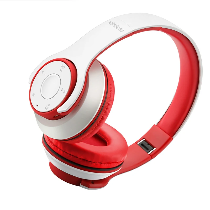 White Bluetooth Headset Bass Headsets Phonecall Sport Headwear FM