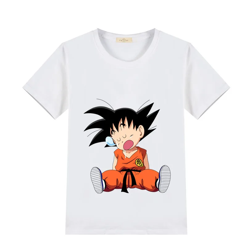 Новое поступление, детские белые футболки из хлопка goku для мальчиков и девочек 4, 6, 8, 10, 12 лет
