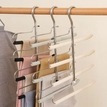 

Storage Holders Racks New Multi-layer Trouser Racks Household Multi-function Nonslip Hanging Pants Storage Holders Space Save