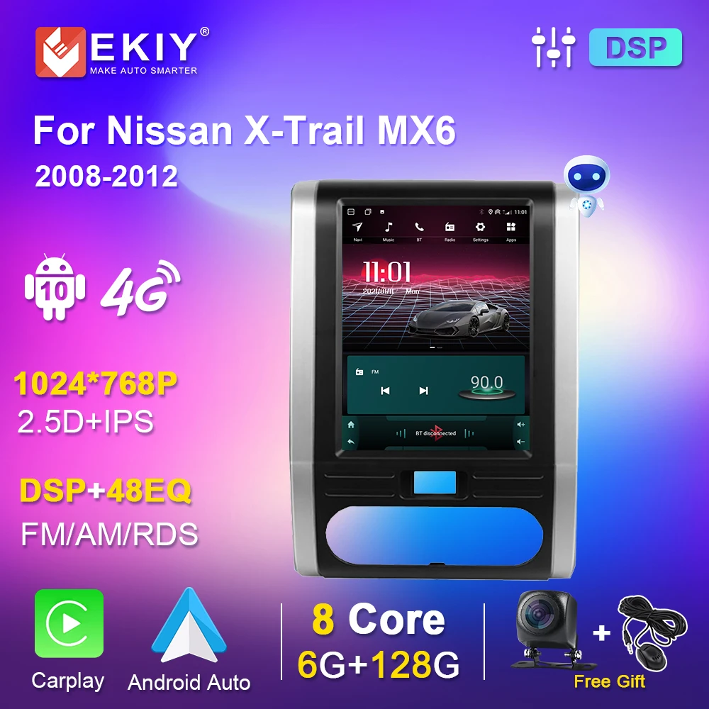 Автомагнитола для Nissan X-Trail MX6 2008-2012 мультимедийный плеер в стиле Тесла видео Carplay