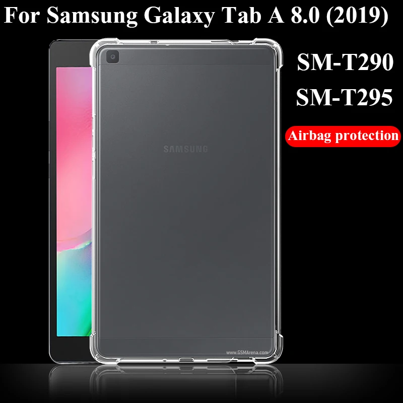 

Tablet case for Samsung Galaxy Tab A 8.0 2019 Silicone soft shell TPU Airbag cover Transparent protection bag for SM-T290/T295