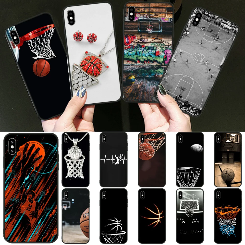 BaweiTE Basketball basket High Quality Soft Silicone Black Phone Case for iPhone 11 pro XS MAX 8 7 6 6S Plus X 5 5S SE XR cover | Мобильные