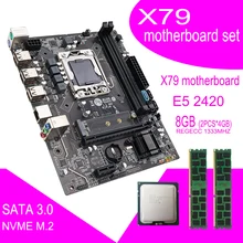 Qiyida X79 ensemble de carte mère avec Xeon LGA 1356 E5 2420 cpu 2 pièces x 4GB = 8GB 1333MHz pc3 10600R DDR3 ECC REG mémoire ram