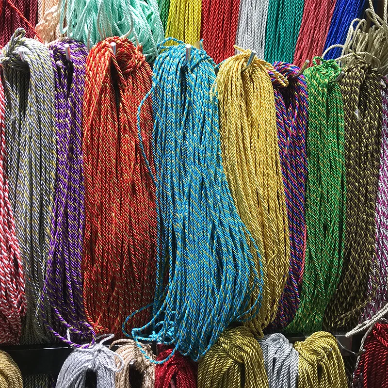 Nylon Cord 5mm 5 Yards 3 Shares Twisted Cotton Colorful DIY Craft Braided Decoration Rope Drawstring Belt Accessories JK