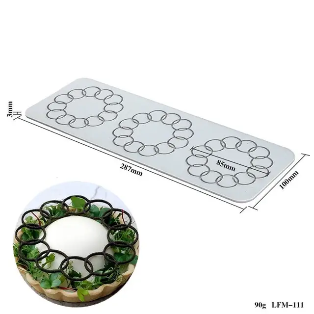 New Leaf Flower Ring Round Fondant Lace Mat Chocolate Mold DIY Baking Decoration Molecular Cuisine Printing Silicone Mold Style 15