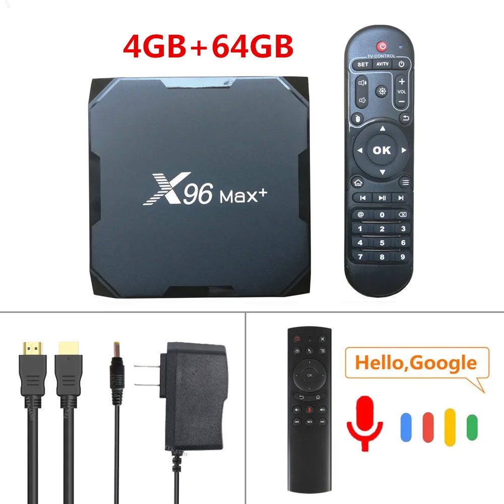 4G 64G Voice Air mou X96 MAX Plus Смарт ТВ приставка Android 9,0 Amlogic S905X3 Четырехъядерный 4 ГБ 64 ГБ 32 ГБ 8K Wifi 4K X96Max медиаплеер 2 Гб 16 Гб - Цвет: 4G 64G Voice Air mou