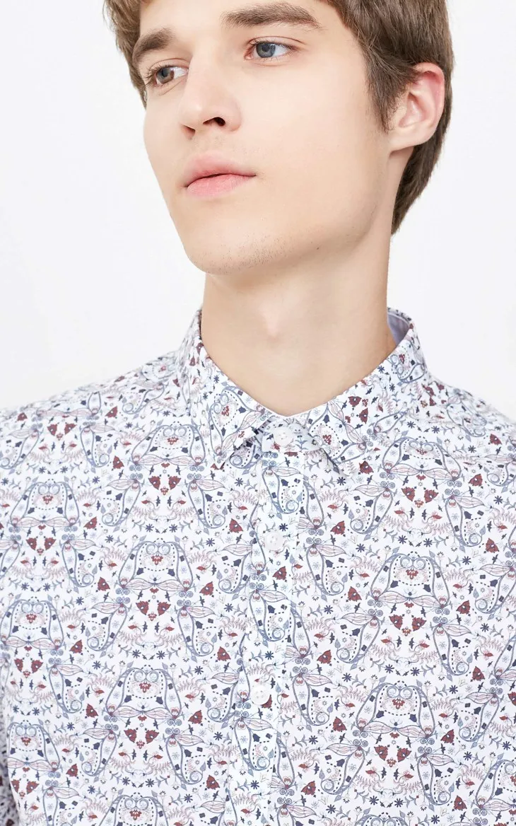 Избранная Новая мужская рубашка с длинными рукавами в цветочек | 418305504