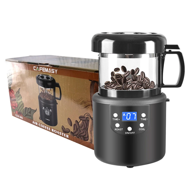 80g Home Mini Hot Air Coffee Roaster Automatic Electric No Smoke Coffee Beans Baking Roasting Machine 220V 1400W