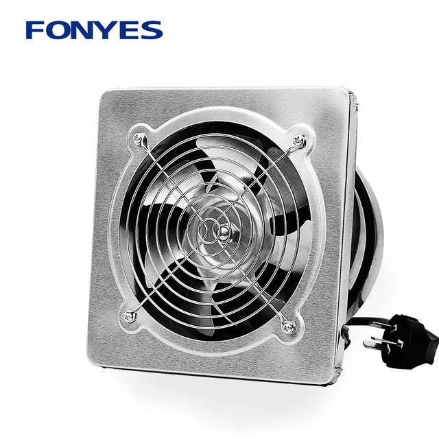 Stainless steel panel exhaust fan industry Exhaust fan high speed kitchen  Smoke wall Ventilation fan 6 inch window fan - AliExpress
