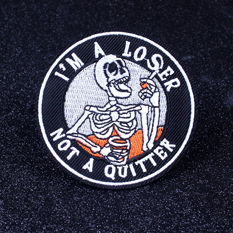 

Pulaqi Punk Hippie Patch Round Skull Badges On Clothes Applique Stripe Rock Embroidered Patches For Clothing Stickers On Clothes