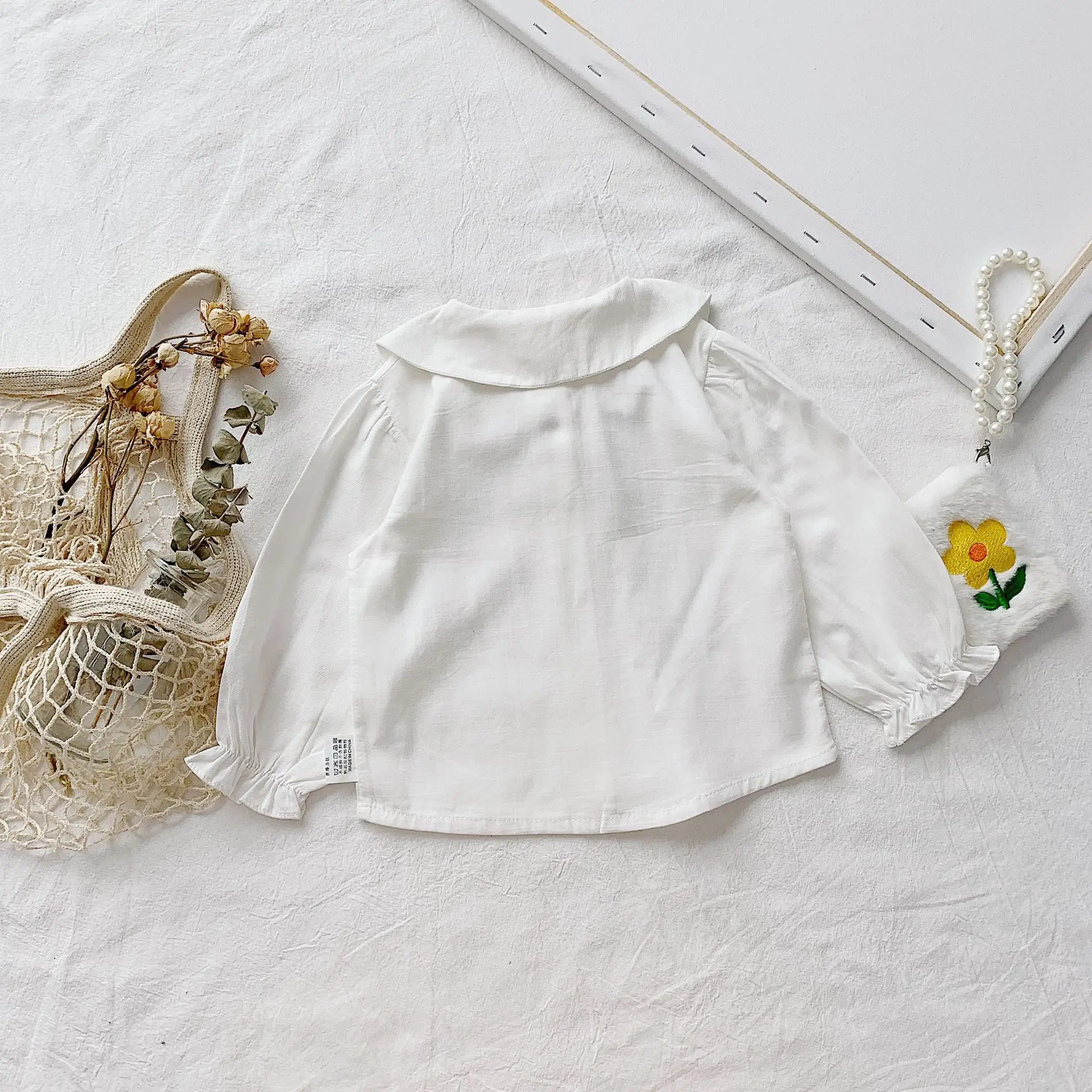 

Childrenswear 2019 New Style GIRL'S Shirt Spring And Autumn Long Sleeve Korean-style Bowtie Versatile Tops N396