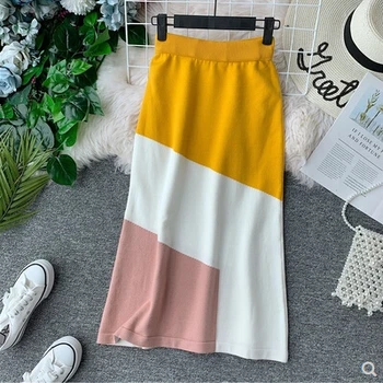 

Autumn winter new fashion women's A-line Knit skirt female high waist casual versatile slim skirt TB3042