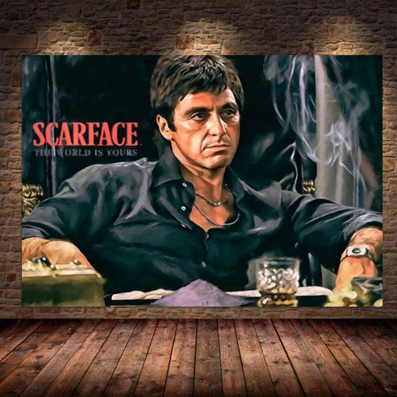 Scarface Tony Montana  TREBLE CANVAS WALL ART Picture Print 
