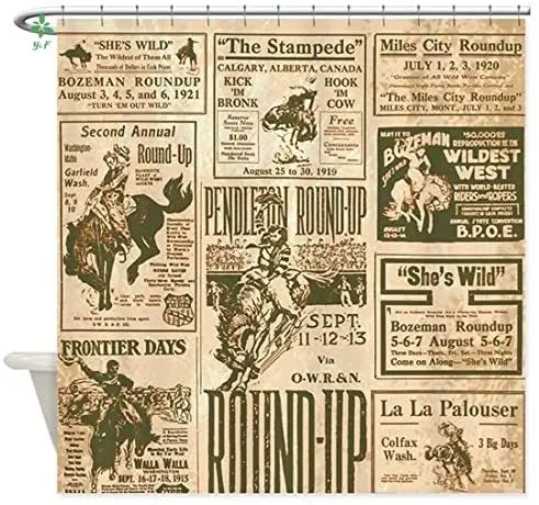 

Винтажный постер Rodeo, водонепроницаемая занавеска для душа из полиэстера, занавеска для ванной комнаты