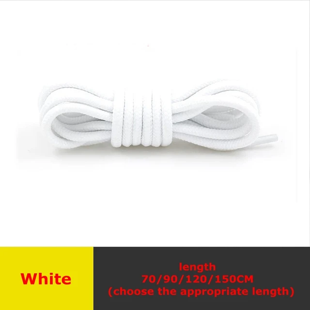 1 Pair Round Shoelaces Top Quality Polyester Classic Off White Shoe Laces Do Not Fade Outdoor Leisure Sneakers Shoelace Unisex white