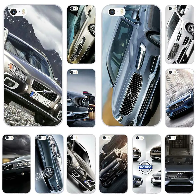 Модный автомобильный мягкий силиконовый чехол для мобильного телефона Volvo, чехол для iPhone X, XR, XS Max, 10, 7, 6, 6s, 8 Plus, 5, 5S, SE, 5C, 4, 4S, чехол