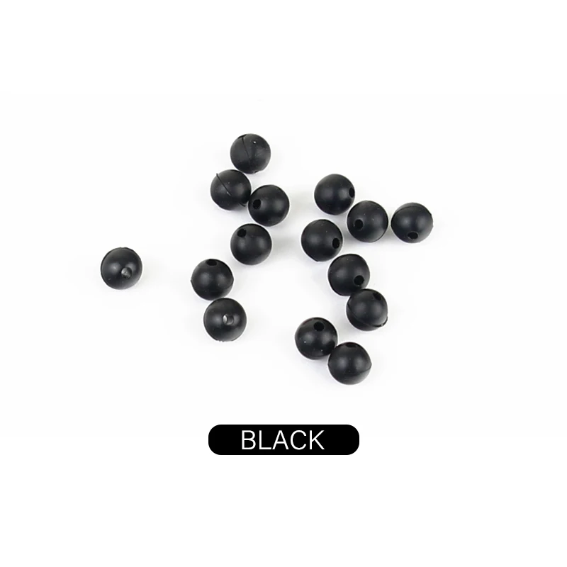 50pcs Fishing Bean Round Soft Rubber Pearl Carp Fishing Bean Rig