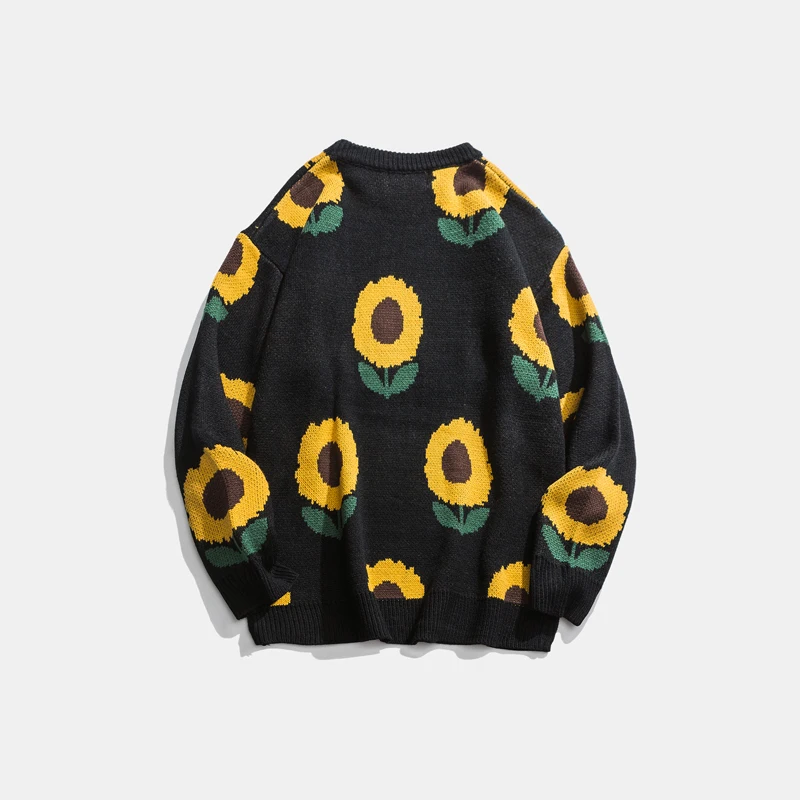 Свитер мужской оверсайз с круглым вырезом акриловый пуловер в стиле Харадзюку
