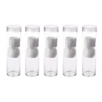 

Clear Storage Box Collection Case Display Protector with 5 Pcs Round Screw Top Coin Tubes Holder for 27mm/30mm Coins or Capsules