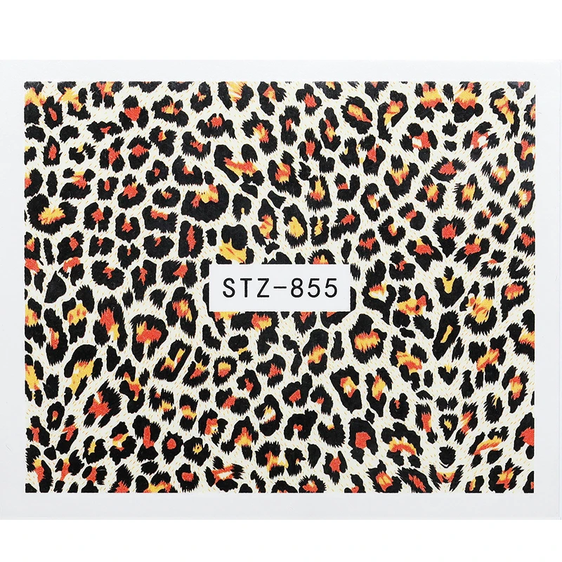 1 шт леопардовая печать наклейки фольги дизайн ногтей сексуальные амулеты лак слайдер наклейка для бумага для маникюра - Цвет: STZ-855