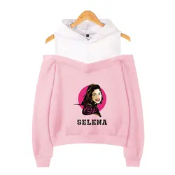Сексуальная мода Selena quintanilla без бретелек толстовки женские розовые хлопковые с длинным рукавом Повседневные универсальные толстовки Selena