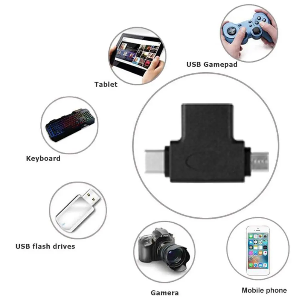 Baosity 2-в-1 Micro Usb Тип C Otg адаптер Usb-c микро-usb "папа" в Usb-3,0 Женский конвертер где бы вы ни находились
