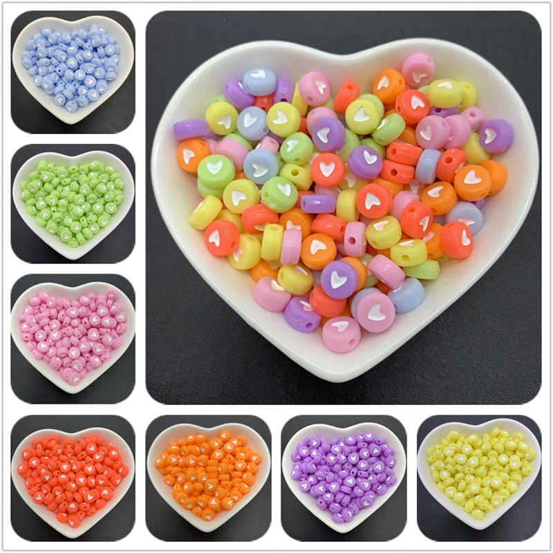 100pcs 7mm Letter Beads Pink Mix Oval Shape 26 Alphabet Charms DIY Beads For Bracelet Necklace Jewelry Making