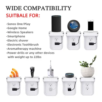 

New 22lbs 10KG Wall-Mounted Switch Outlet Shelf LED Sensor Light Storage Holder Rack Organizer Home Bathroom Phone Charging Brac