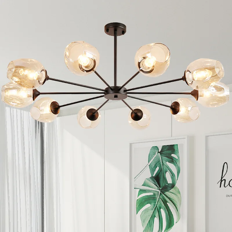 

Factory direct sale personality home sitting room chandelier light excessive gradient glass ball chandelier