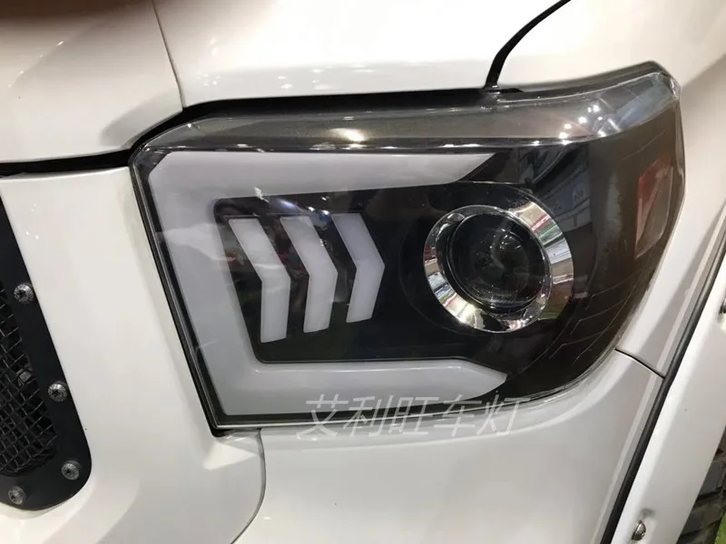 Автомобильный Стайлинг, чехол на голову для Toyota Tundra, фары, Tundra, светодиодный фонарь, DRL Объектив, двойной луч, би-ксенон, автомобильные аксессуары