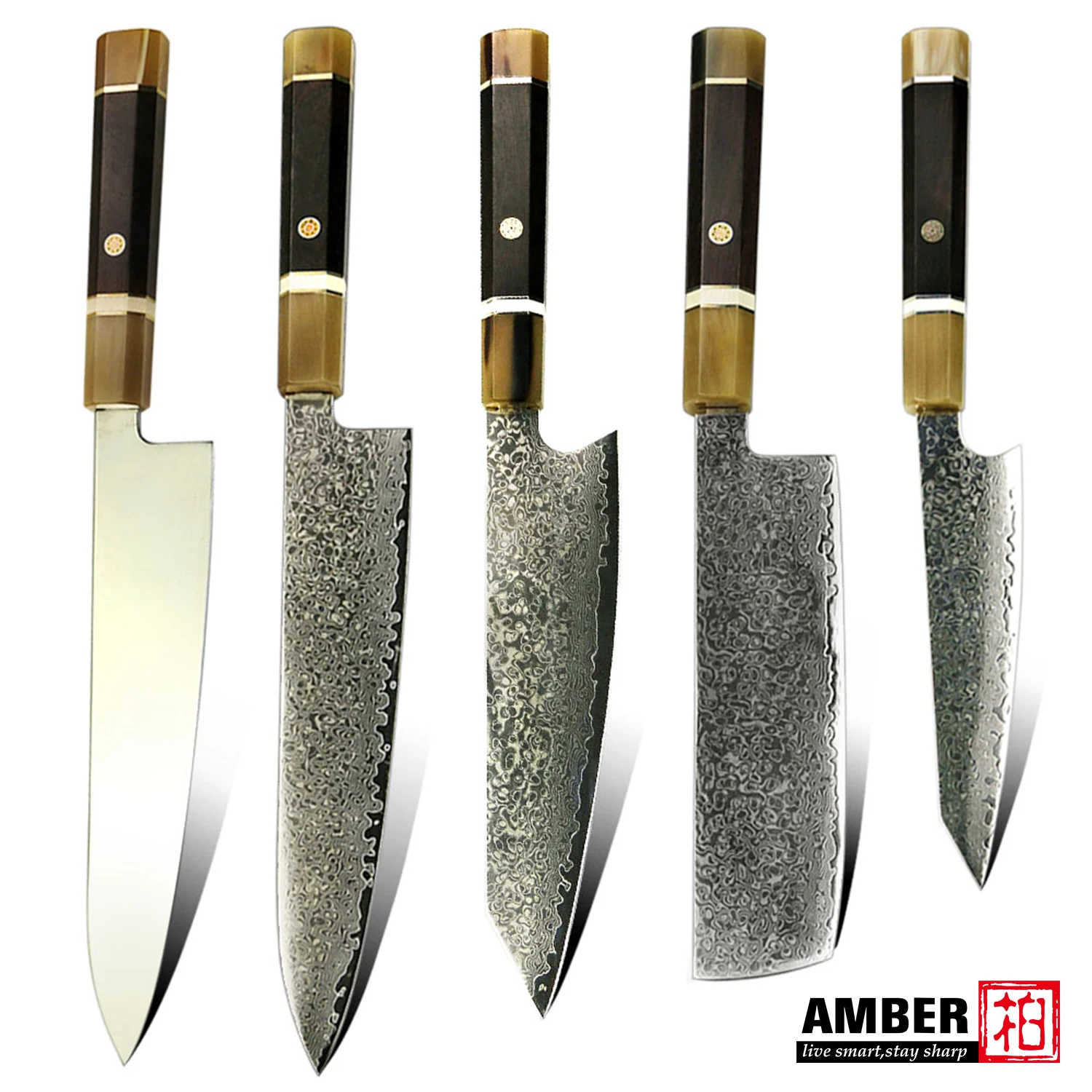 Янтарь 8 &quotNakiri шеф повар хлеб кирицукэ Кливер 67 слойная японская Дамаск Сталь