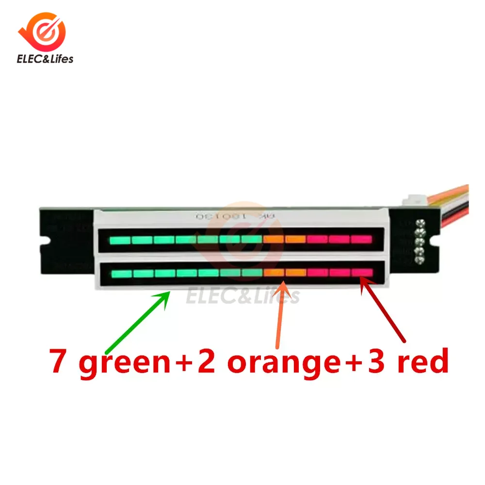 Mini Dual 12-bit LED Music Level Indicator Module Adjustable Audio VU Level Indicator Meter AGC Stereo Amplifier Board DIY Kit