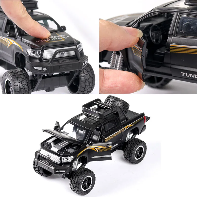 1:32 модель автомобиля Toyota Tundra, литая Игрушечная модель автомобиля из сплава, детская игрушка для коллекционирования