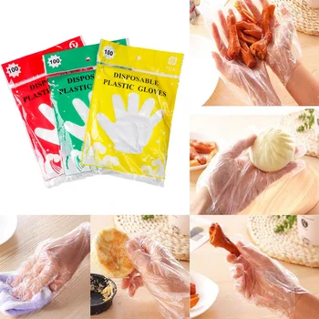 

100PCS/Set Food Plastic Gloves Disposable Gloves for Restaurant Kitchen BBQ Eco-friendly Food Gloves Fruit Vegetable Gloves