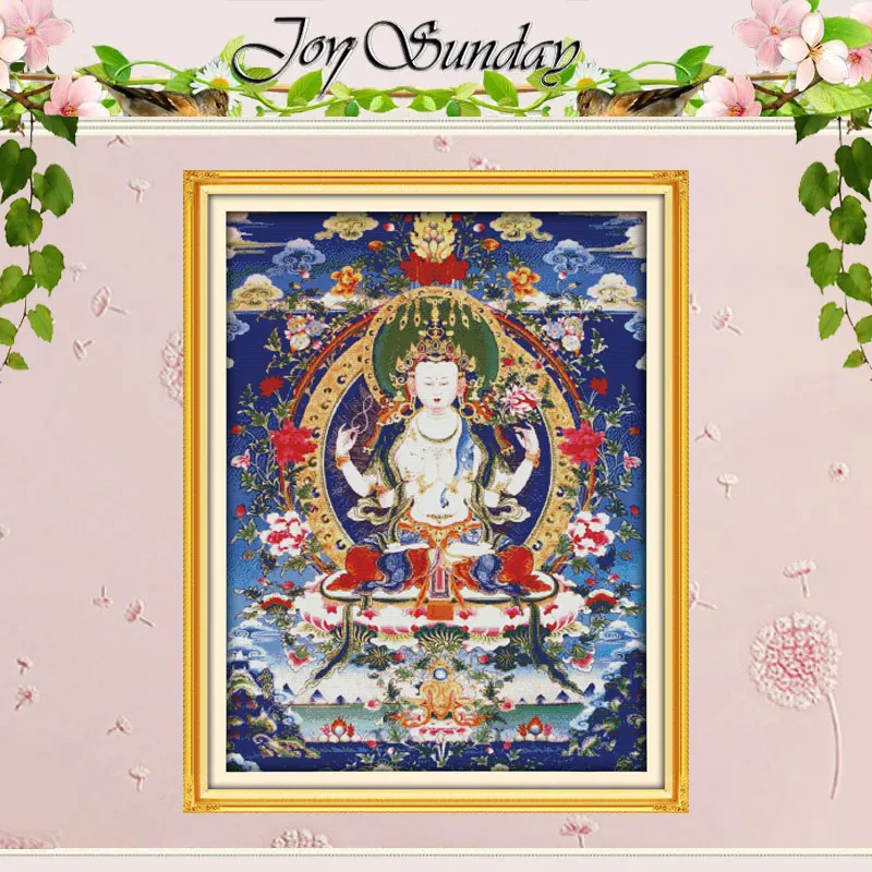 Набор для вышивки крестом Guanyin китайские наборы с четырьмя рукоятками 11CT 14CT | Дом