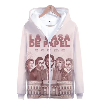 

La Casa De Papel 3D Print Women/men Hoodies Sweatshirt Money Heist TV Series Sweat Homme House of Paper Hooded Zipper Jacket New