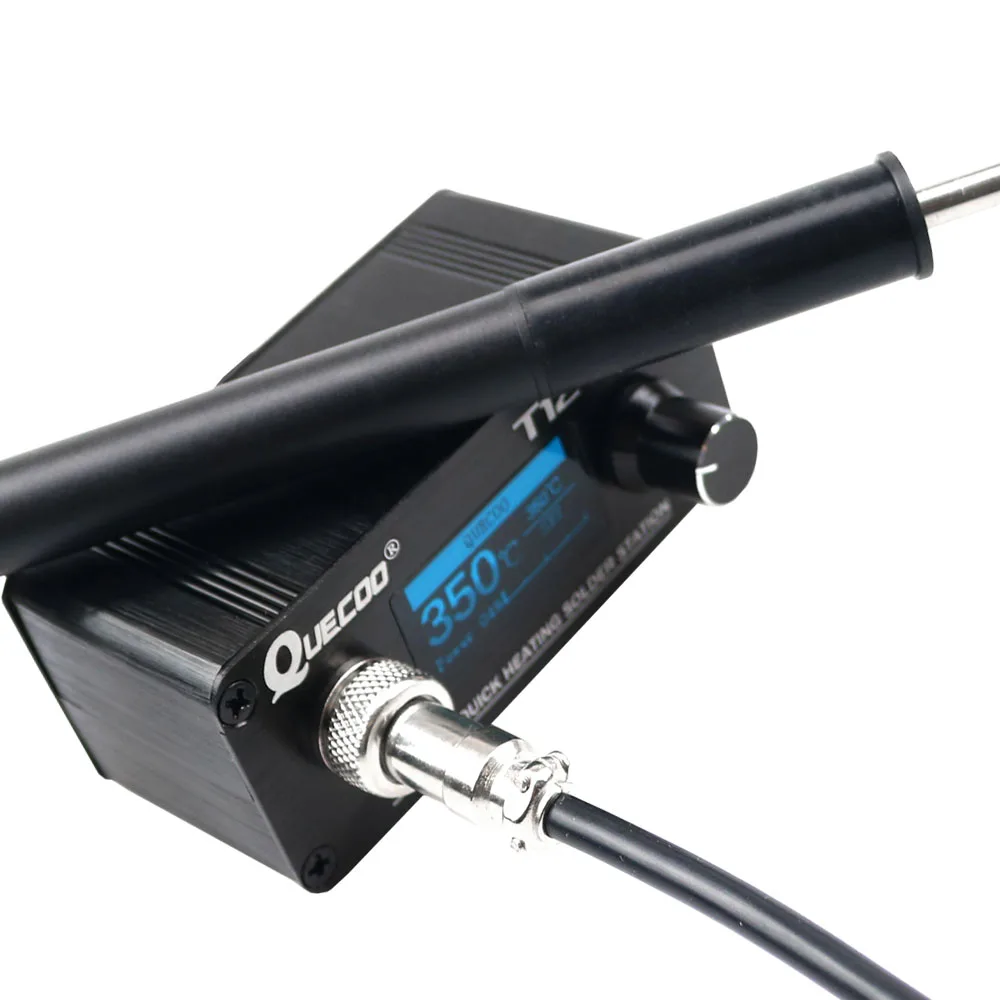 Quicko T12-943 мини OLED цифровая паяльная станция T12-P9 черной пластиковой ручкой с наконечниками для паяльника инструмент для сварки