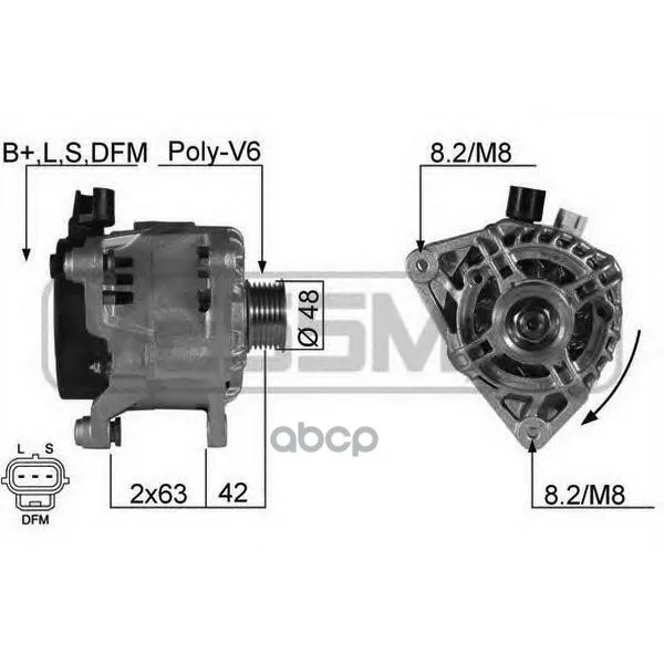 Генератор Ford Focus 1.8, 2.0-04(14v 80a) Era арт. 210196