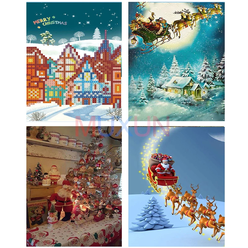 

Full Square/Round Drill 5D Diy Diamond Painting Dream Santa New 3D Diamond Embroidery Snow Scene Christmas Home Decor Gift Lx721