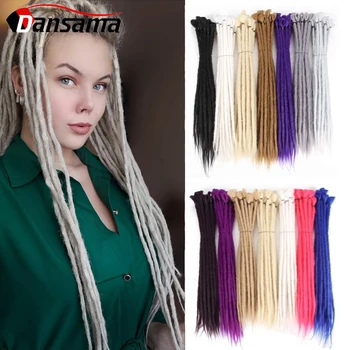 

Dansama Hair Handmade Dreadlocks Extensions 20 Inch Crochet Braids Hair Hip-Hop Synthetic Dreads Crochet Braiding Hair For Women