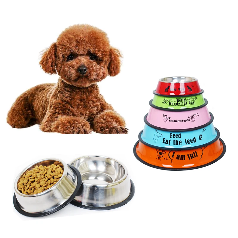 

Pet Food Bowl Stainless Steel Non Skid Anti-tip Dog Bowl Perfect for a Small Middle Large Dogs Puppy Feed Bowl Anti Rust
