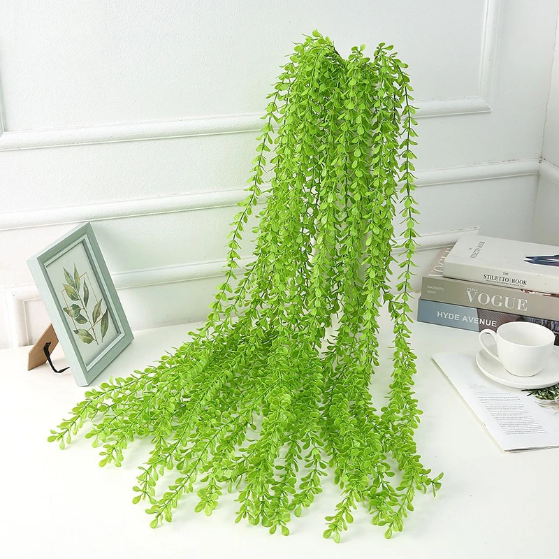 JAROWN Artificial Plant 1.2M Eucalyptus Wall Mount Milan Grass Vine Hotel Wall Decoration Rattan Home Garden Decor Plastic Flower (8)