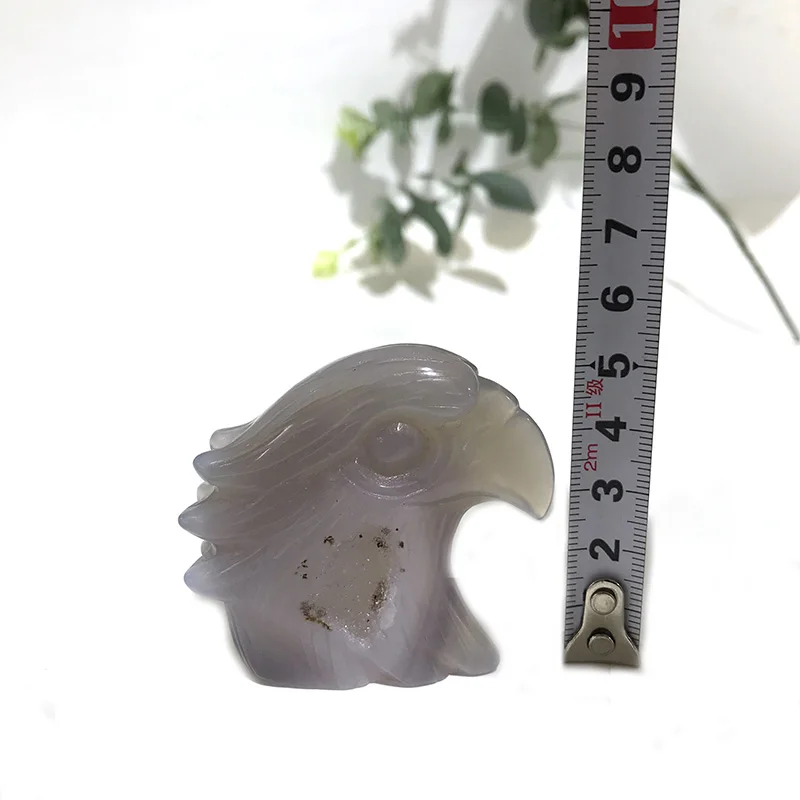 Высокое качество натуральный агат Geode Goshawk форма головы камень ручной резной для подарка и домашнего декора T