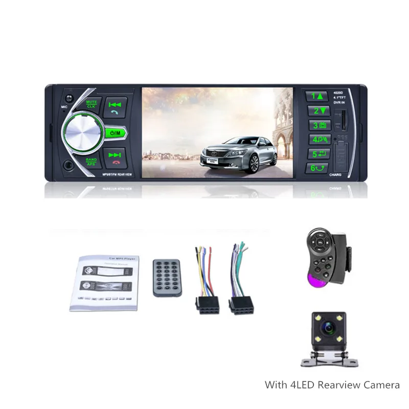 With 4LED Camera LTBFM Радио 1 Din 4," автомобильный стерео Bluetooth автомобильный аудио плеер MP5 мультимедиа авторадио FM видео авто радио рулевое колесо управление - Цвет: With 4LED Camera
