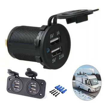 

Dustproof USB Socket Waterproof Covers W/ connectors & screws Double USB Motorhome 12V-24V Durable