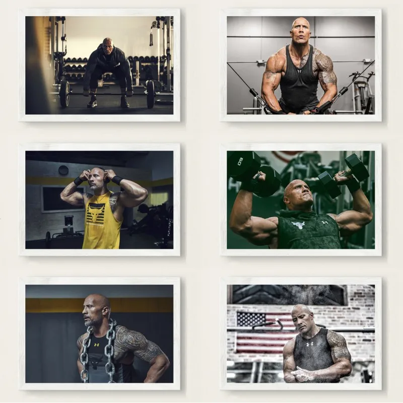 The Rock Dwayne Johnson Тренировка Фитнес Бодибилдинг Мышцы холст живопись ВИНТАЖНЫЙ